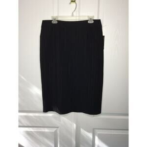 Nathalie B Black Striped Zip Pencil Skirt wiggle 15/16
